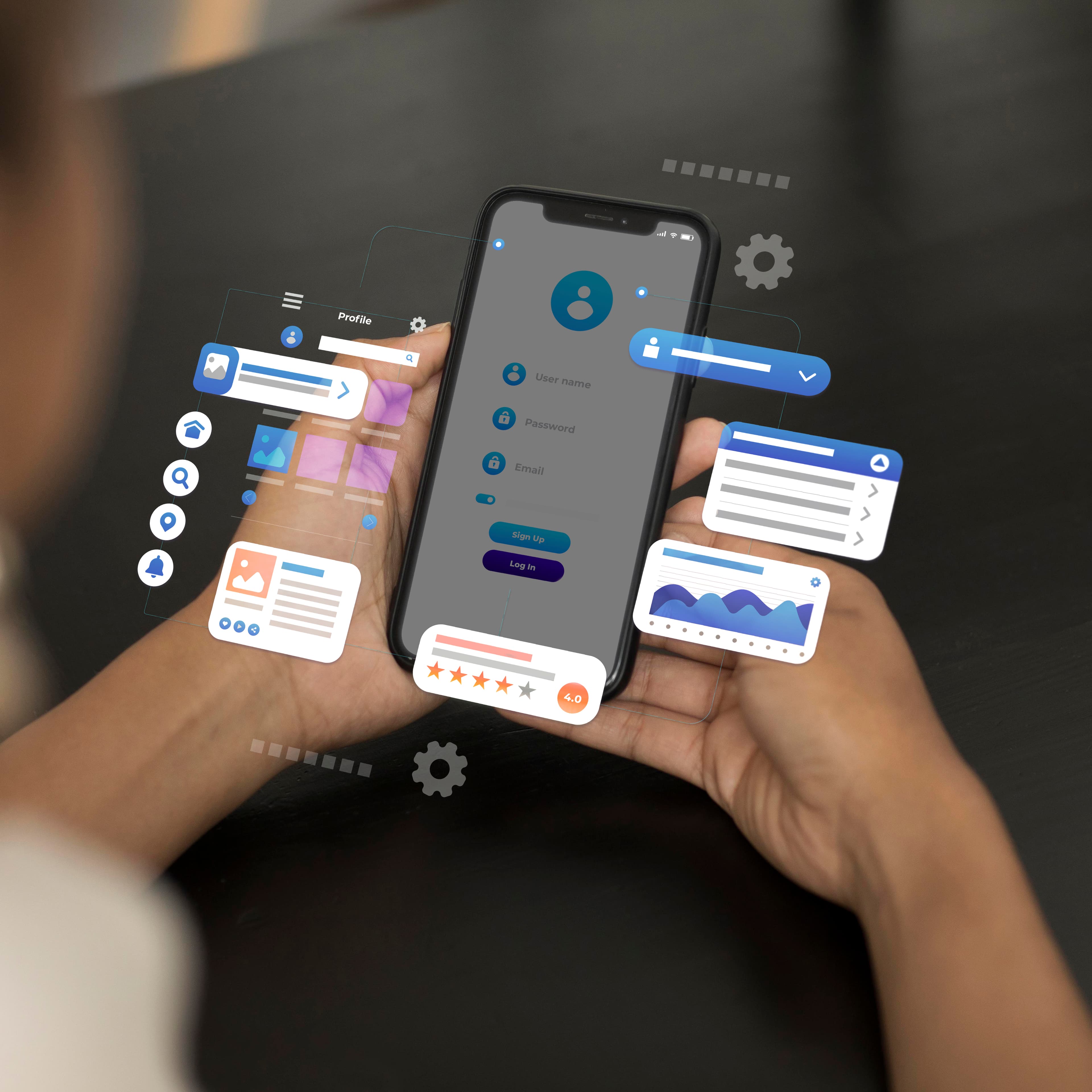 Mobile app icons on a smartphone screen